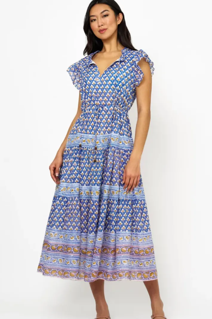 Clearance Cinched Flirty Midi- Clover Blue Midis