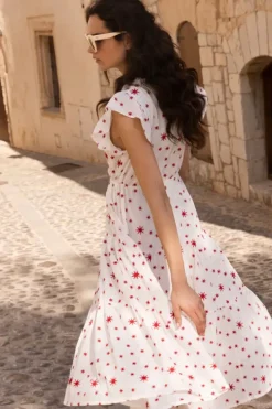 New Cinched Flirty Midi- Ellsworth Red Midis|Dresses