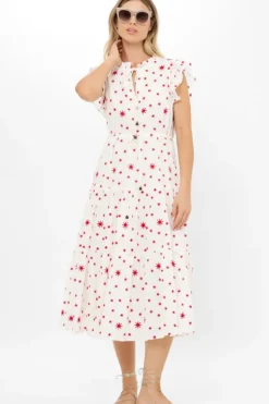New Cinched Flirty Midi- Ellsworth Red Midis|Dresses