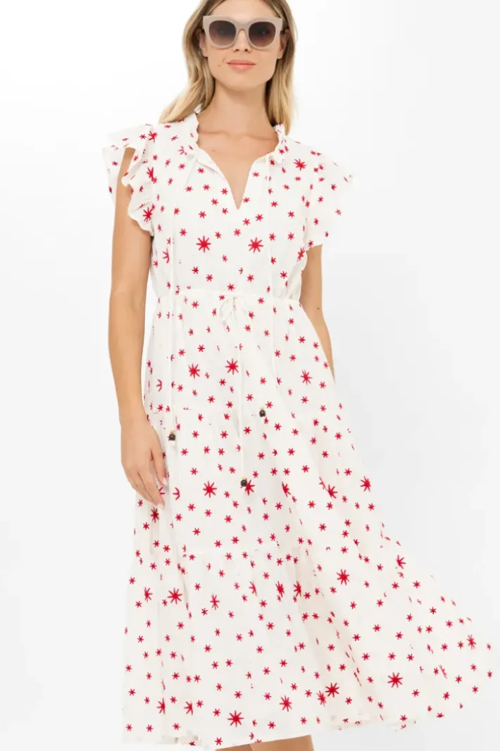 New Cinched Flirty Midi- Ellsworth Red Midis|Dresses
