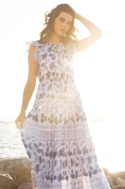 New Cinched Flirty Midi- Marion Blue Dresses