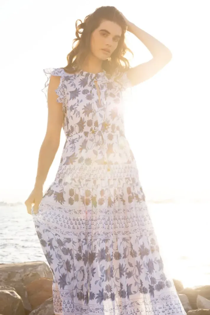 New Cinched Flirty Midi- Marion Blue Dresses