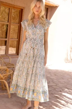 New Cinched Flirty Midi- Marseille Green Midis|Dresses