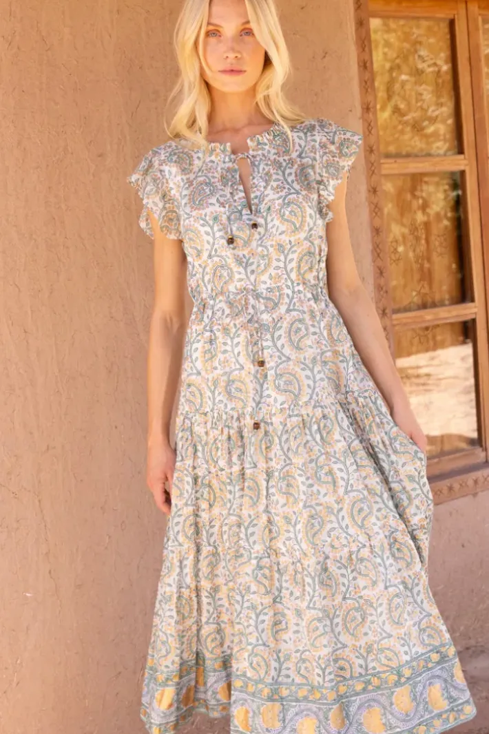 New Cinched Flirty Midi- Marseille Green Midis|Dresses