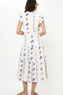 New Cinched Flirty Midi- Wicklow Blue Midis|Dresses