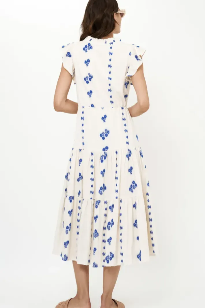 New Cinched Flirty Midi- Wicklow Blue Midis|Dresses