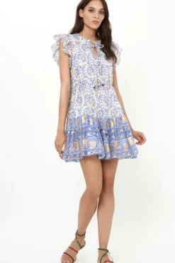 Hot Cinched Flirty Short- Marseille Blue Short & Mini Dresses|Dresses