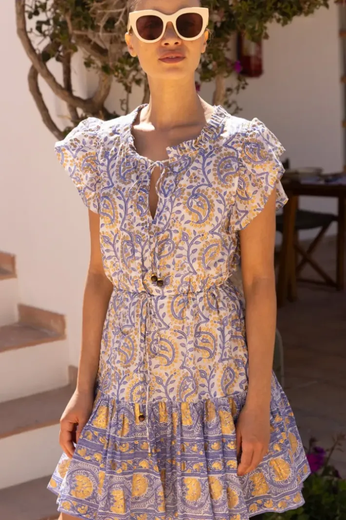 Hot Cinched Flirty Short- Marseille Blue Short & Mini Dresses|Dresses