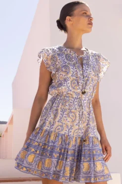 Hot Cinched Flirty Short- Marseille Blue Short & Mini Dresses|Dresses