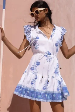 Sale Cinched Flirty Short- Salvia Blue Short & Mini Dresses|Dresses