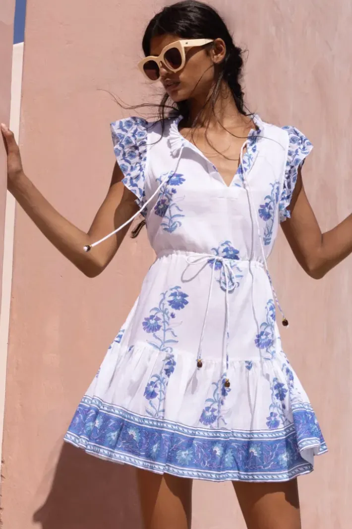 Sale Cinched Flirty Short- Salvia Blue Short & Mini Dresses|Dresses