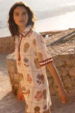 New Collared Shirt Dress Mini- Taormina Cream Short & Mini Dresses|Dresses