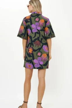 Outlet Collared Shirt Dress Mini- Bergen Olive Short & Mini Dresses|Dresses