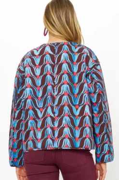 Clearance Crewneck Puffer- Tulip Red Outerwear|Tops