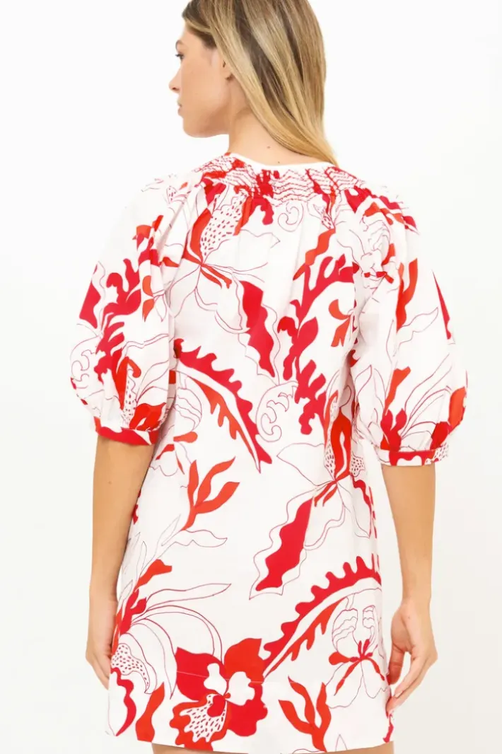 Sale Embroidered Button Mini- Orchid Red Short & Mini Dresses|Dresses