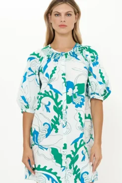 Embroidered Button Mini- Orchid Green Short & Mini Dresses|Dresses