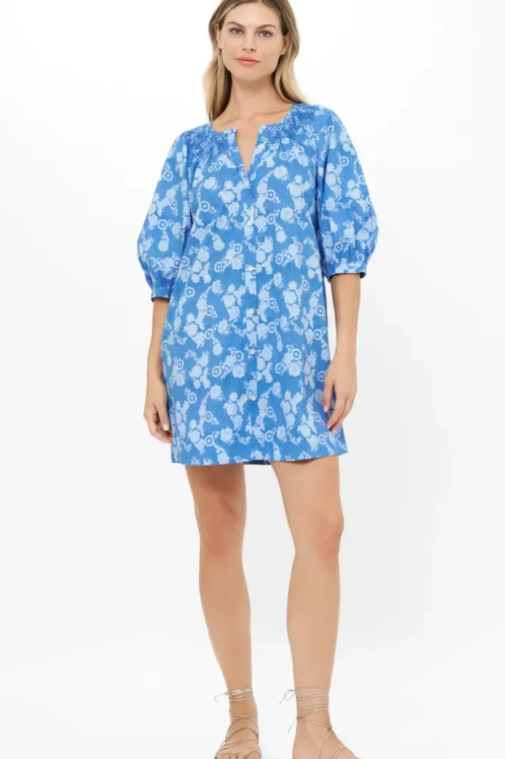 Outlet Embroidered Button Mini- Pretoria Navy Short & Mini Dresses|Dresses