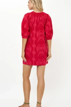 Embroidered Button Mini- Tashkent Red Short & Mini Dresses|Dresses