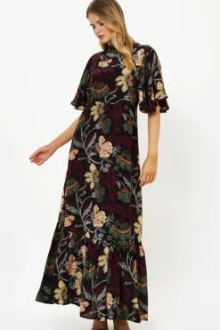 Outlet Flirty Mock Neck Maxi- Turin Wine Maxis