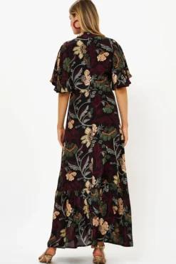 Outlet Flirty Mock Neck Maxi- Turin Wine Maxis