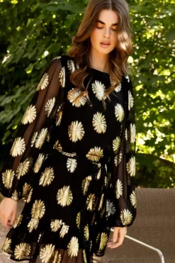 New Flirty Short Dress- Peony Black Short & Mini Dresses