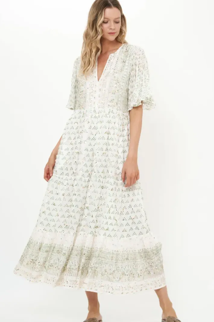 Clearance Flirty V-Neck Maxi- Juniper Olive Maxis|Dresses
