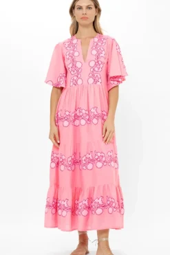Outlet Flirty V-Neck Maxi- Tangier Pink Dresses|Maxis
