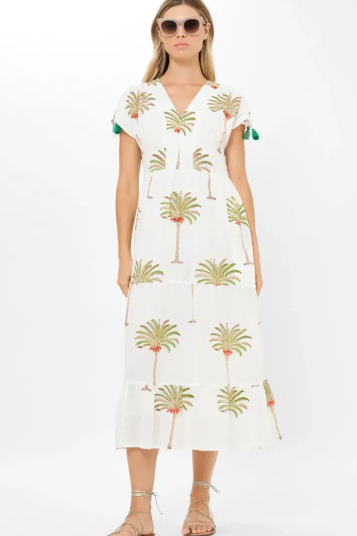 Discount Kaftan Midi- Canary Green Dresses