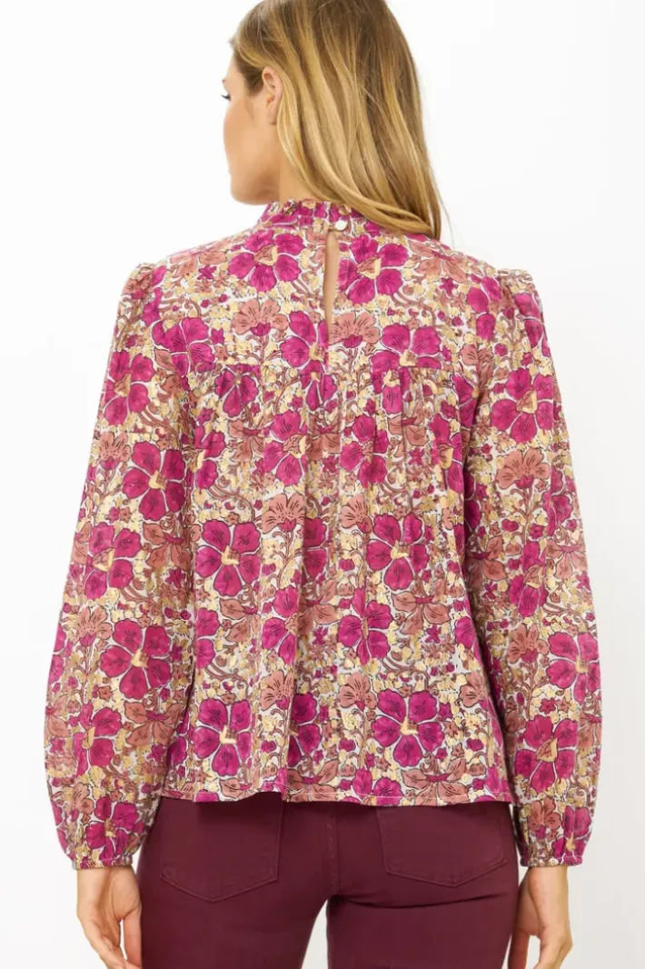 Discount Long Sleeve Pintuck Blouse- Matera Pink Tops