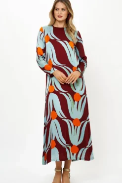 Best Long Sleeve Shift Maxi- Tulip Orange Maxis