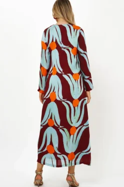 Best Long Sleeve Shift Maxi- Tulip Orange Maxis