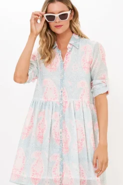 Long Sleeve Shirt Dress Mini- Samode Green Short & Mini Dresses|Dresses