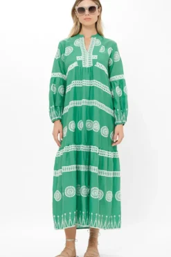 New Long Sleeve Yoke Maxi- Soleil Sage Maxis|Dresses