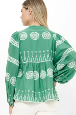 Clearance Mandarin Balloon Top- Soleil Sage Tops