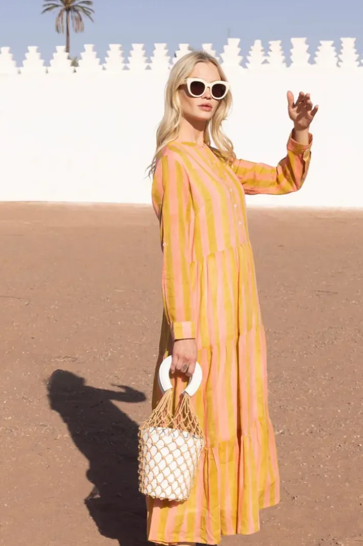 Clearance Mandarin Maxi- Cabana Coral Maxis|Dresses