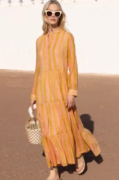 Clearance Mandarin Maxi- Cabana Coral Maxis|Dresses