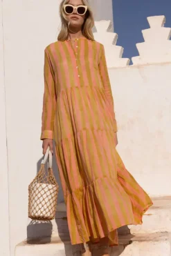 Clearance Mandarin Maxi- Cabana Coral Maxis|Dresses