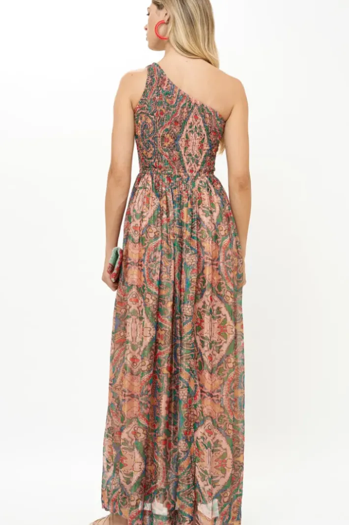 Best One Shoulder Smocked Maxi- Persia Aqua Maxis|Dresses