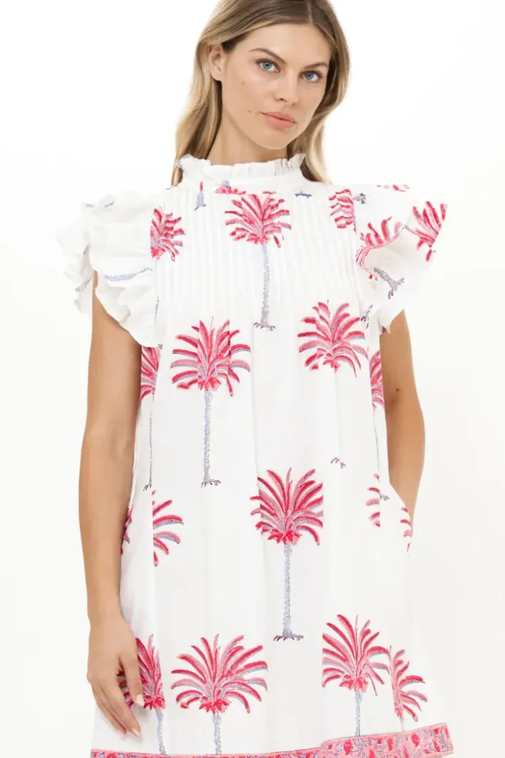Best Pintuck Ruffle Mini- Canary Coral Short & Mini Dresses|Dresses