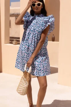 Discount Pintuck Ruffle Mini- Lingon Wine Short & Mini Dresses|Dresses