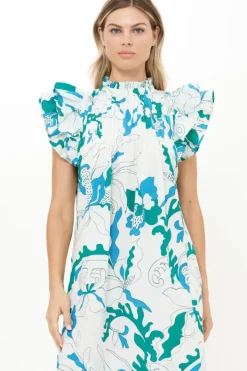 Clearance Pintuck Ruffle Mini- Orchid Green Short & Mini Dresses|Dresses