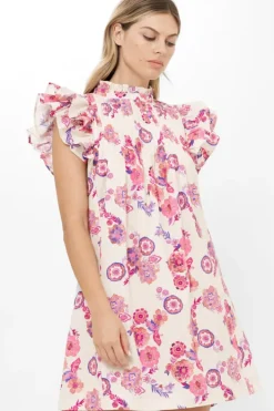 Pintuck Ruffle Mini- Pretoria Pink Short & Mini Dresses|Dresses
