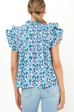 Online Pintuck Ruffle Top- Lingon Wine Tops