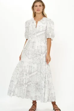 Online Puff Sleeve Maxi- Roma White Maxis|Dresses