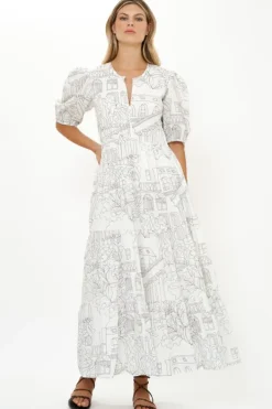 Online Puff Sleeve Maxi- Roma White Maxis|Dresses
