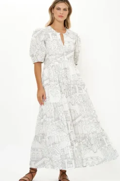 Online Puff Sleeve Maxi- Roma White Maxis|Dresses
