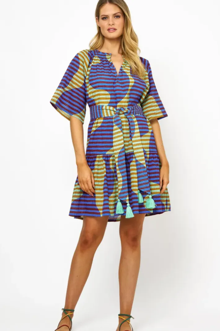 Discount Raglan Belted Mini- Haring Blue Short & Mini Dresses