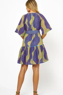 Discount Raglan Belted Mini- Haring Blue Short & Mini Dresses