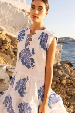 Best Roll Sleeve- Portofino Blue Short & Mini Dresses|Dresses