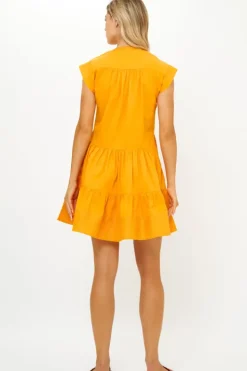 New Roll Sleeve- Tuki Marigold Short & Mini Dresses|Dresses